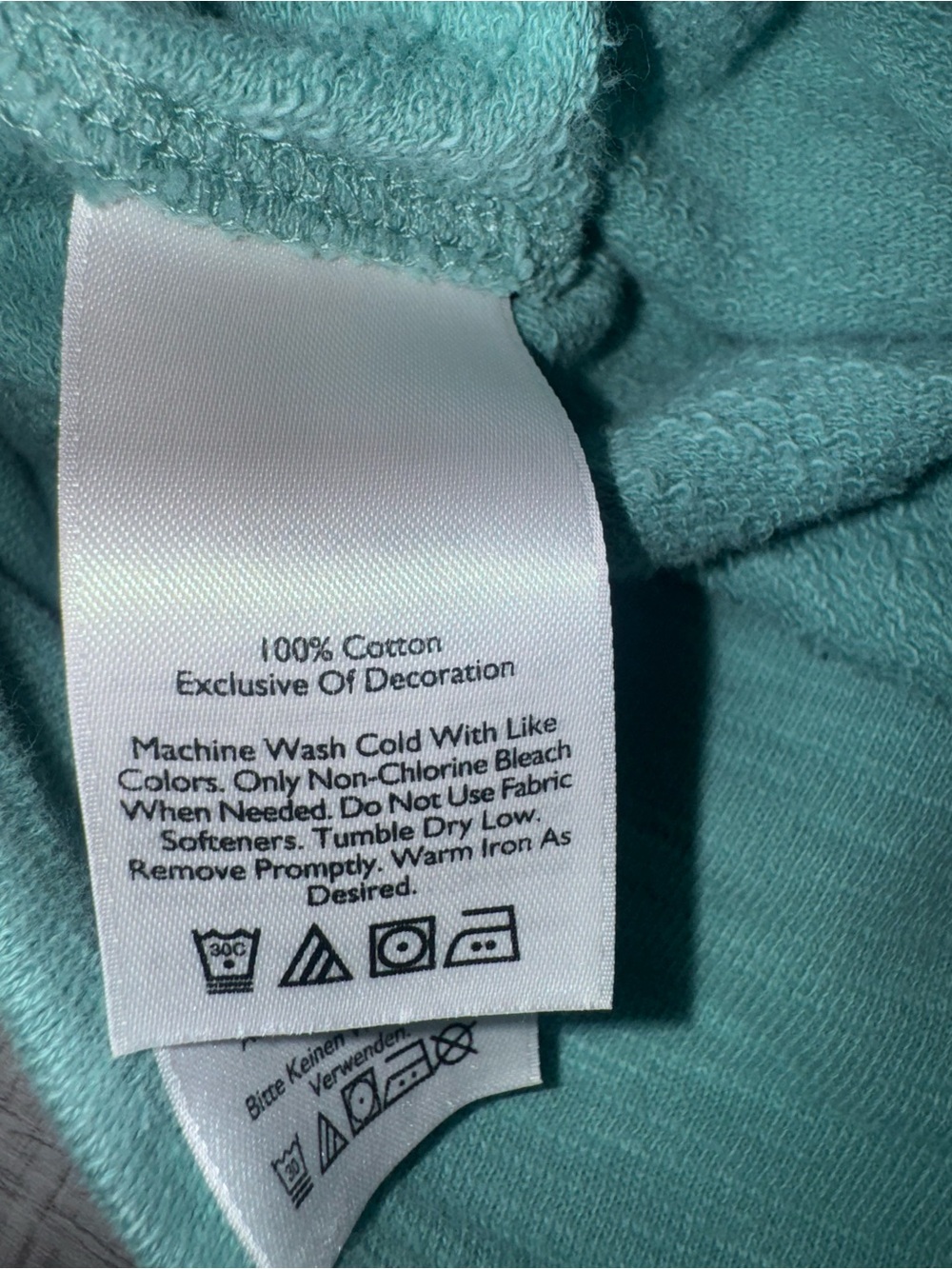 Eddie Bauer Women’s Medium Teal Full Zip Hoodie Embroidered Floral 100% Cotton - Picture 6 of 9